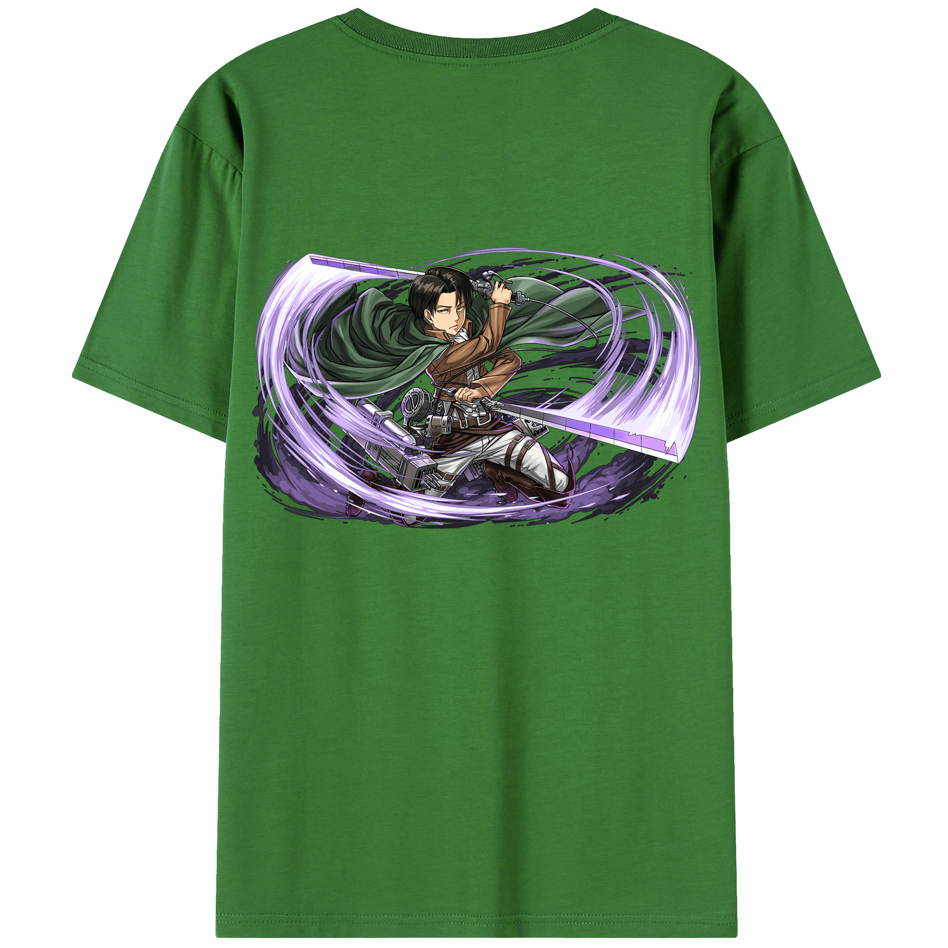 （画像用） 進撃の巨人 リヴァイ·アッカーマン Attack on Titan Levi Ackerman レディース半袖Tシャツ(バックプリント)